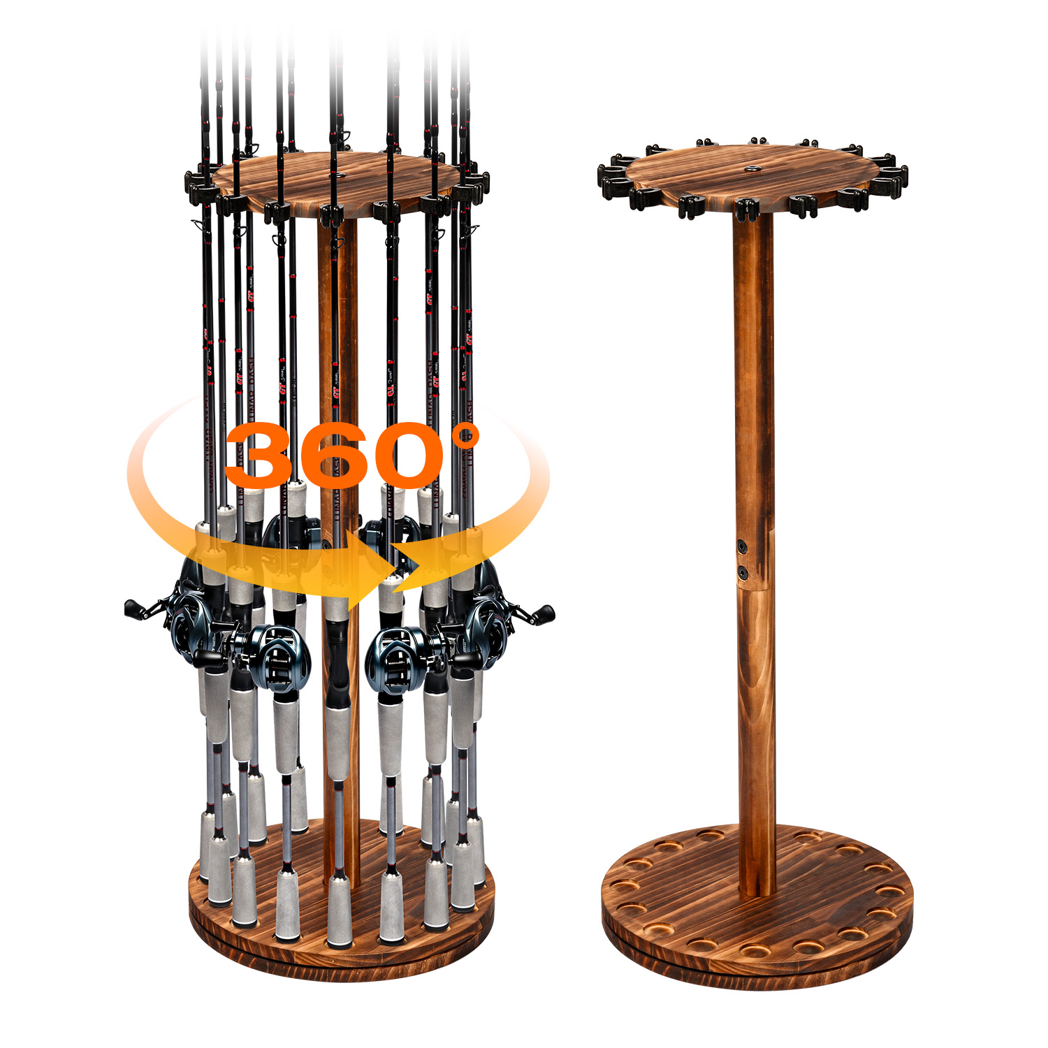 Carbon Fishing Rod - Круглая вращающаяся подставка для удочек из