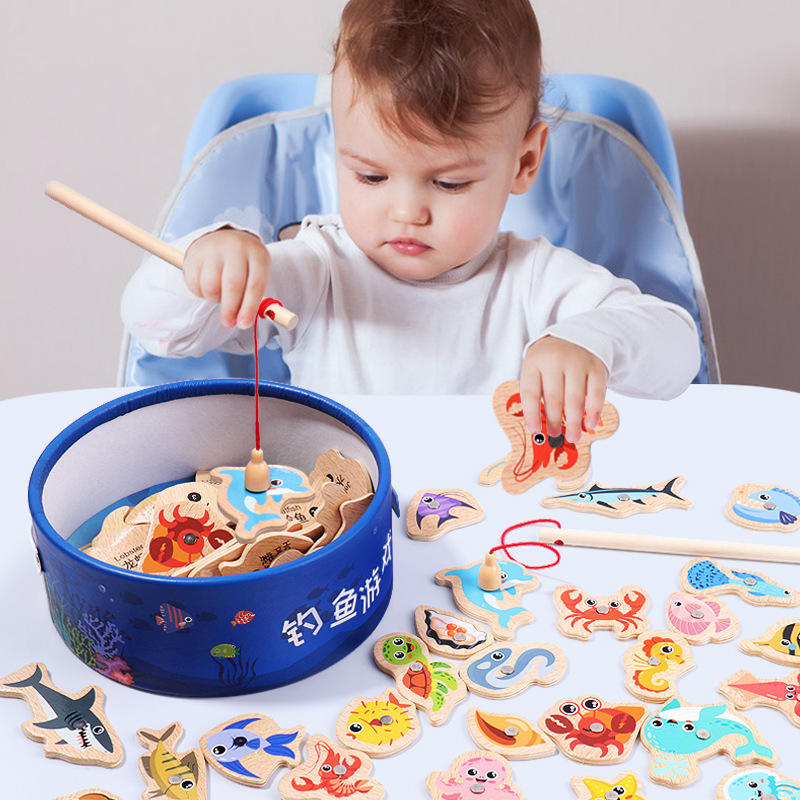 Fishing Equipment For Kids - Деревянные магнитные игрушки для рыбалки для