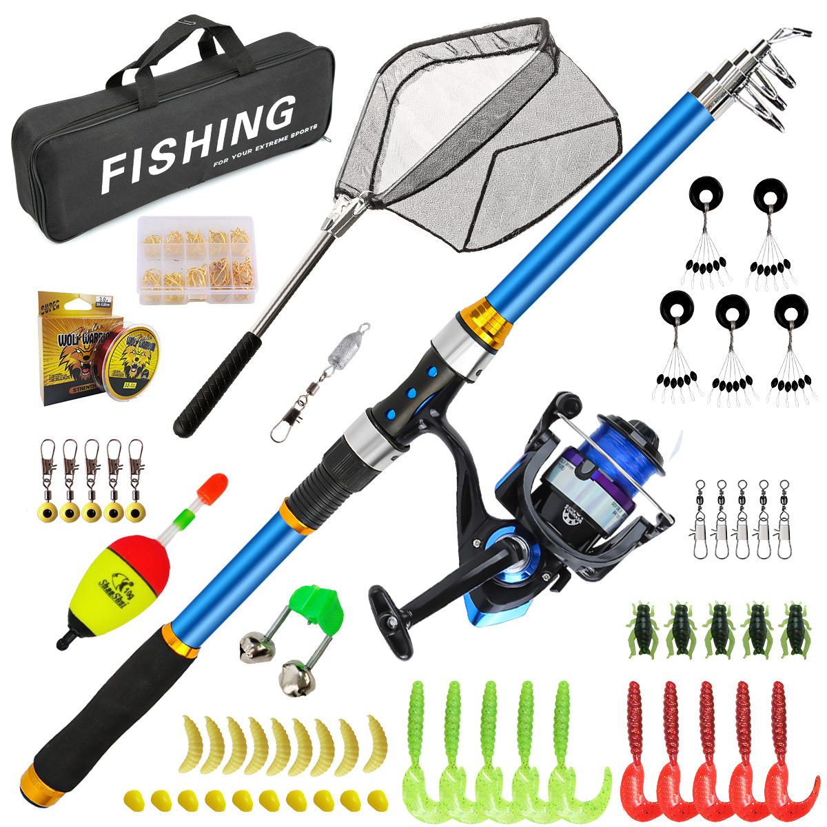 Fishing Equipment For Kids - Набор телескопических удочек из стекловолокна 2,1-3,6